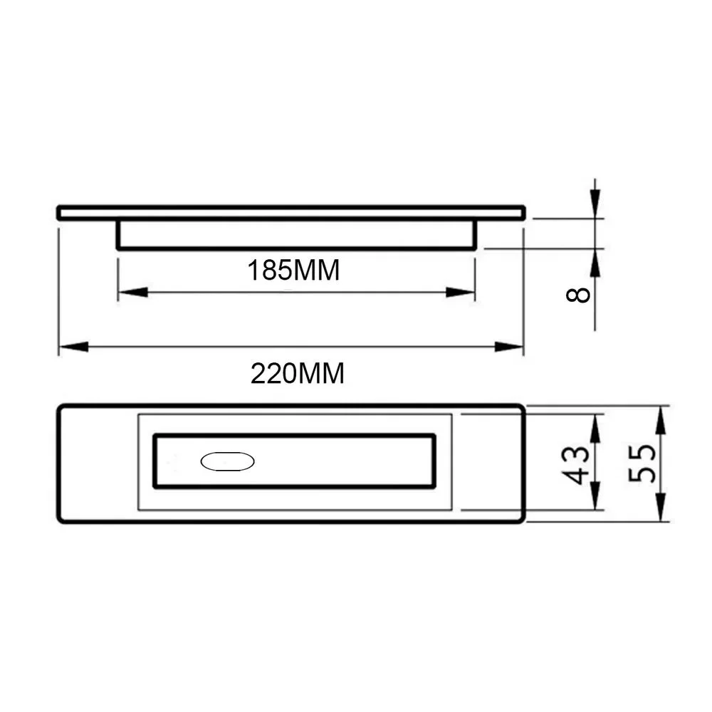 Puxador Concha Com Entrada Para Chave Inox Escovado 22X0,8Cm - Geris - 2