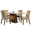 Ver imagem 2 de Conjunto Sala de Jantar Madesa Grazi Mesa Tampo de Vidro com 4 Cadeiras Rustic/Branco/Imperial Cor:R