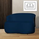 Ver imagem 2 de Poltrona Namoradeira Sofá Orgânico 2 Lugares Beatriz Suede Composê Corino Preto - Suede Azul Marinho