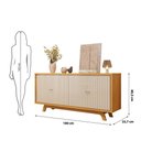 Ver imagem 5 de Buffet 4 Portas com Frisos Decorativos e Prateleiras Dj Móveis Soleil Cedro Off White