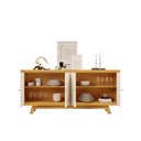 Ver imagem 3 de Buffet 4 Portas com Frisos Decorativos e Prateleiras Dj Móveis Soleil Cedro Off White