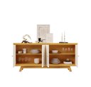 Ver imagem 3 de Buffet 4 Portas com Frisos Decorativos e Prateleiras Dj Móveis Soleil Cedro Off White