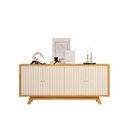 Ver imagem 2 de Buffet 4 Portas com Frisos Decorativos e Prateleiras Dj Móveis Soleil Cedro Off White