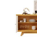 Ver imagem 4 de Buffet 4 Portas com Frisos Decorativos e Prateleiras Dj Móveis Soleil Cedro Off White