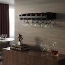 Ver imagem 1 de Porta Taças e Prateleira Adega New Suporte Decorativo para Vinhos e Garrafas Preto Laca