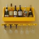 Ver imagem 3 de Porta Taças e Prateleira Adega Decorativa para Vinhos Garrafas Bares Amarelo Laca
