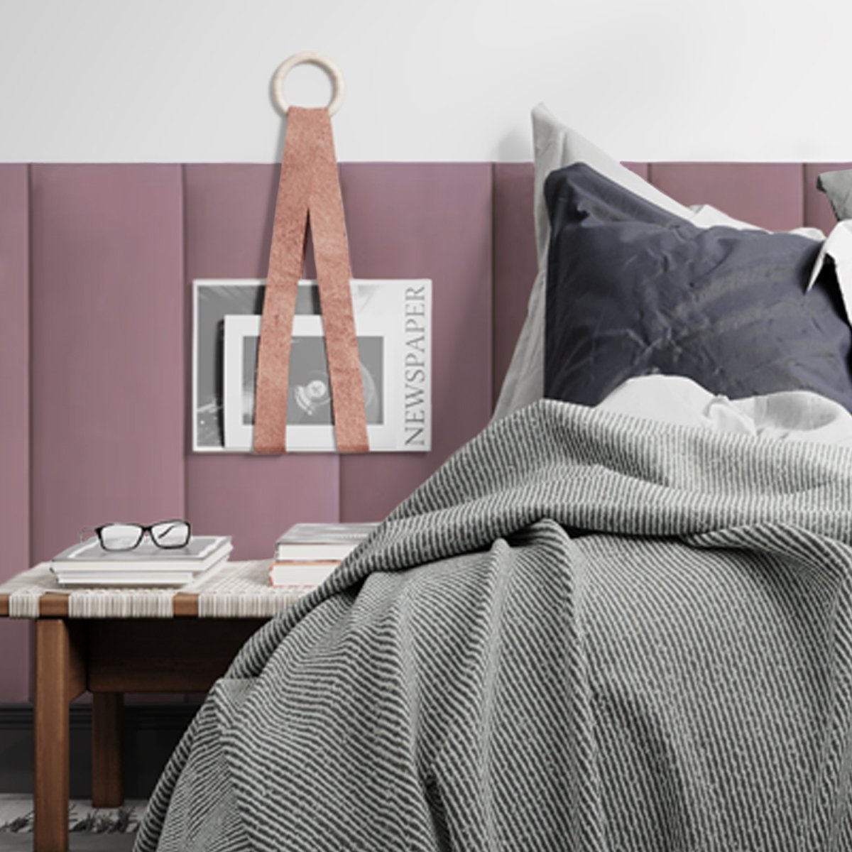 Kit 7 Cabeceiras de Cama Adesiva Modular Cama Solteiro Quarto Cor Rose ...