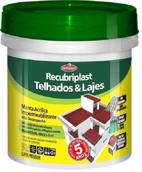 Manta Acrílica Impermeabiliz. Telhados E Lajes 20 Kg:Concreto - 1