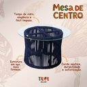 Ver imagem 3 de Mesa de Centro com Tampo de Vidro em Aço e Corda Náutica Azul Makuni