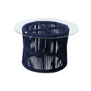 Ver imagem 2 de Mesa de Centro com Tampo de Vidro em Aço e Corda Náutica Azul Makuni
