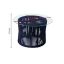 Ver imagem 4 de Mesa de Centro com Tampo de Vidro em Aço e Corda Náutica Azul Makuni