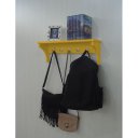 Ver imagem 4 de Prateleira Cabideiro Suporte Porta Canecas Utensílios de Cozinha Mochilas Bolsas Amarelo Laca