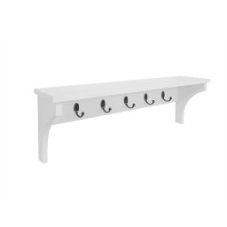 Prateleira Cabideiro Suporte Porta Canecas Utensílios de Cozinha Mochilas Bolsas Branco Laca - 1