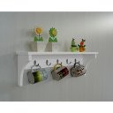 Ver imagem 6 de Prateleira Cabideiro Suporte Porta Canecas Utensílios de Cozinha Mochilas Bolsas Branco Laca