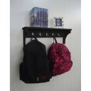 Ver imagem 3 de Prateleira Cabideiro Suporte Porta Canecas Utensílios de Cozinha Mochilas Bolsas Preto Laca