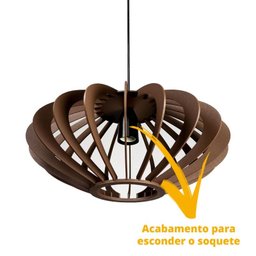 Pendente 910 Madeira Marrom Café Diâmetro 40cm - 3