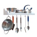 Ver imagem 5 de Prateleira Suporte Porta Panelas e Utensílios de Cozinha Branco Laca