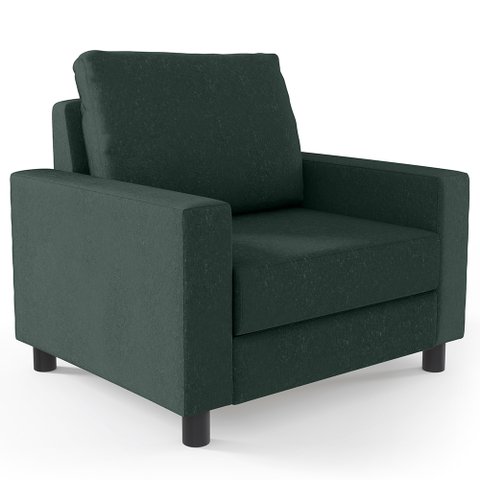 Poltrona Decorativa para e Recepção Malta L02 Linho Verde Musgo - Lyam Decor
