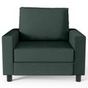 Ver imagem 3 de Poltrona Decorativa para e Recepção Malta L02 Linho Verde Musgo - Lyam Decor