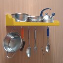 Ver mais imagens de Prateleira Suporte Porta Panelas e Utensílios de Cozinha Amarelo Laca