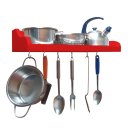 Ver imagem 4 de Prateleira Suporte Porta Panelas e Utensílios de Cozinha Vermelho Laca