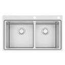 Ver imagem 1 de Cuba Dupla de Sobrepor Tramontina Smooth 2c 40 Inox Acetinado