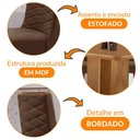 Ver imagem 7 de Mesa Olimpia 90 Mdf Canto Copo e com 4 Cadeiras Safira Veludo Marrom/naturalle/naturalle