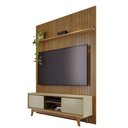 Ver imagem 2 de Conjunto Painel com Bancada Cesar 2 Portas Deslizantes 2 Prateleiras Mdp até 65 Cumaru/opala G97 - G