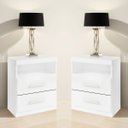 Ver imagem 1 de Kit 2 Mesas de Cabeceira Criado Compacto Quarto Cama - Branco