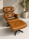 Ver imagem 1 de Poltrona Charles Eames com Puff - Caramelo 151 - Pau-Ferro