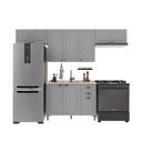 Ver imagem 2 de Armário de Cozinha Modulada Compacta Fidelitá Nara 100% MDF 4 Peças 280cm 10 Portas 2 Gavetas sem