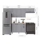 Ver imagem 4 de Armário de Cozinha Modulada Compacta Fidelitá Nara 100% MDF 4 Peças 280cm 10 Portas 2 Gavetas sem