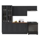 Ver imagem 2 de Cozinha Completa Bariloche 12 Portas 2 Gavetas com Vidro e Tampo 100% MDF Chumbo - Indékes