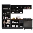 Ver imagem 3 de Cozinha Completa Bariloche 12 Portas 2 Gavetas com Vidro e Tampo 100% MDF Chumbo - Indékes