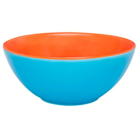 Kit 2 Tigelas Bowl Bicolor Azul e Laranja Oxford® Cerâmica 600ml