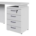 Ver imagem 6 de Mesa L 1,50m C/ Gaveteiro Organizador 4 Gavetas Pé Painel F5 Cor:cinza