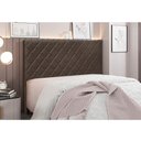 Ver imagem 2 de Cabeceira Cama Box Queen 160 Cm Dubai Veludo Marrom S04 - D'Rossi