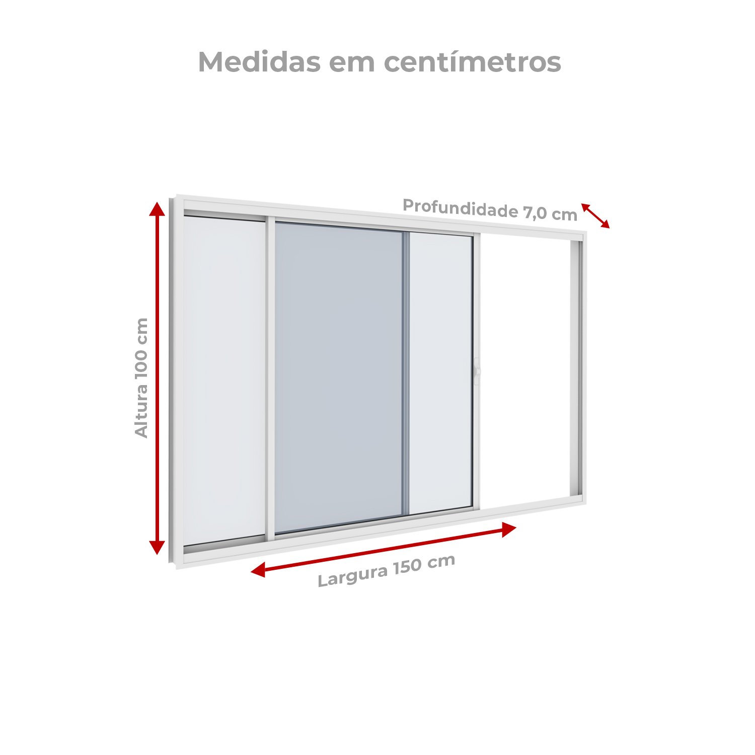 Janela Vitrô 2 Folhas sem Grade 1,50mx1m em Alumínio Branco com Vidro – Vitrolar - 2