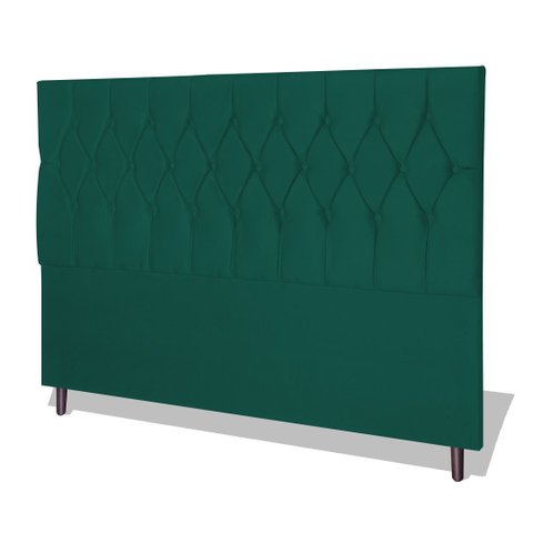 Cabeceira Estofada Box Casal Queen Size Encosto para Cama Ram 1500 164x126 Cm Azul Tiffany