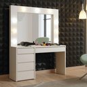 Ver imagem 1 de Penteadeira Camarim Berlim com Espelho e LED 136 cm Off White - Mavaular