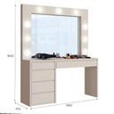 Ver imagem 3 de Penteadeira Camarim Berlim com Espelho e LED 136 cm Off White - Mavaular