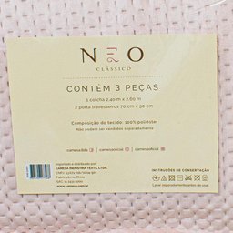 Colcha Queen Cobre Leito Neo Velvet Microfibra Rosé 3 peças - Camesa - 4