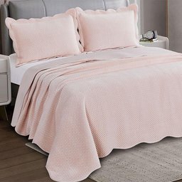 Colcha Queen Cobre Leito Neo Velvet Microfibra Rosé 3 peças - Camesa - 5
