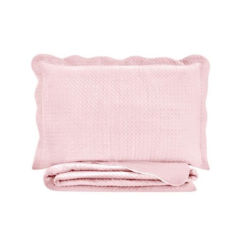 Colcha Queen Cobre Leito Neo Velvet Microfibra Rosé 3 peças - Camesa