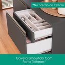 Ver imagem 5 de Cozinha Armário 6 Peças Paneleiro Balcão com Tampo 258 cm Etna Grafite Poliman