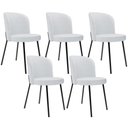 Ver imagem 1 de Kit 5 Cadeiras Sala de Jantar Estofada Gavi L02 Linho Cinza - Lyam Decor