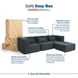 Sofá Modular 3 Lugares Easybox CabeCasa MadeiraOriginals - 11 Sofá Modular 3 Lugares Easybox CabeCasa MadeiraOriginals - 11