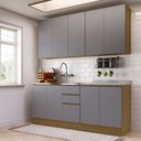 Ver imagem 1 de Cozinha Compacta 4 Peças com Tampo 200cm Slim Luciane Móveis