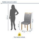 Ver imagem 7 de Kit 4 Cadeiras para Sala de Jantar Pés em Madeira Maciça Lara Cinza/Cinamomo/Linho Prata