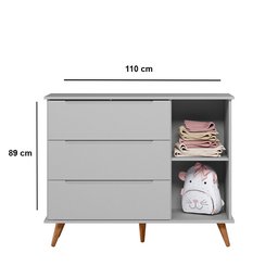 Jogo de Quarto Infantil Lunna Cinza - Peternella Móveis - 5